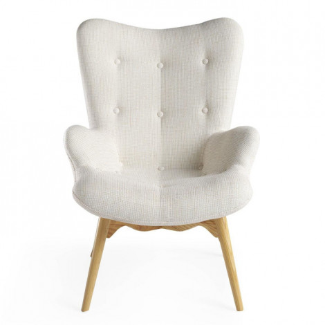 Fauteuil Design Capitonné "Salomé" 92cm Beige|Fauteuil / Chauffeuse|Paris Prix