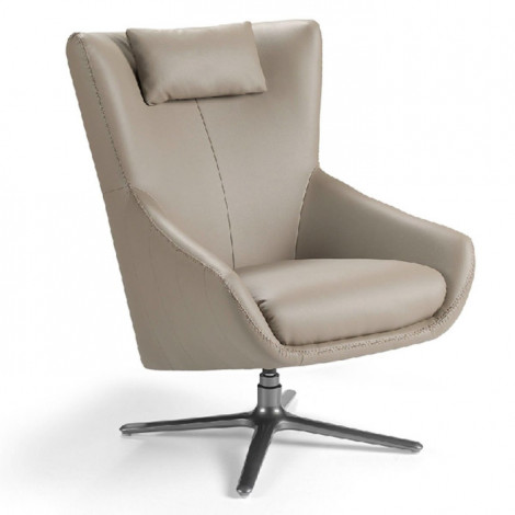 Fauteuil en Cuir Design "Toni" 100cm Taupe|Fauteuil / Chauffeuse|Paris Prix