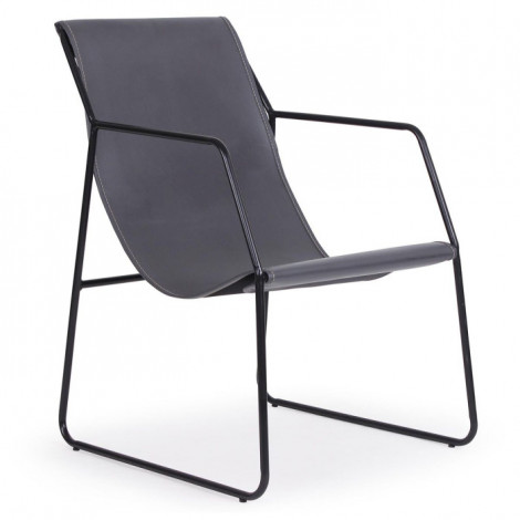 Fauteuil Design en Métal "Lysio" 88cm Gris & Noir|Fauteuil / Chauffeuse|Paris Prix