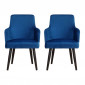 Lot de 2 Fauteuils en Velours "Gitega" 84cm Bleu|Fauteuil / Chauffeuse|Paris Prix