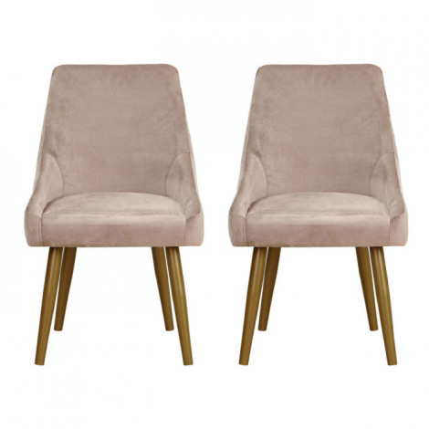 Lot de 2 Fauteuils en Velours "Bafia" 80cm Taupe|Fauteuil / Chauffeuse|Paris Prix