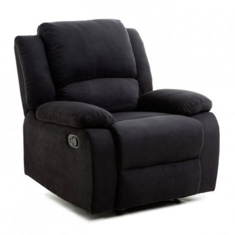 Fauteuil de Relaxation Microfibre "Polo" 96cm Noir|Fauteuil / Chauffeuse|Paris Prix