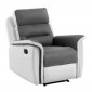 Fauteuil de Relaxation "Kato" 100cm Blanc & Gris|Fauteuil / Chauffeuse|Paris Prix
