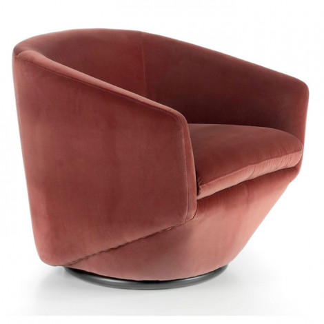 Fauteuil Pivotant en Velours "Fuzo" 78cm Terracotta|Fauteuil / Chauffeuse|Paris Prix