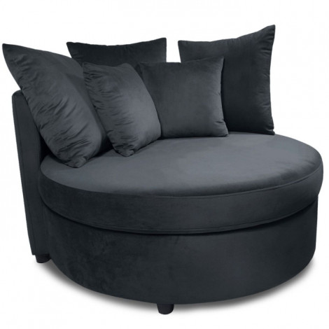 Fauteuil XXL Design en Velours "Somuz" 115cm Noir|Fauteuil / Chauffeuse|Paris Prix