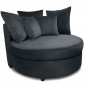 Fauteuil XXL Design en Velours "Somuz" 115cm Noir|Fauteuil / Chauffeuse|Paris Prix