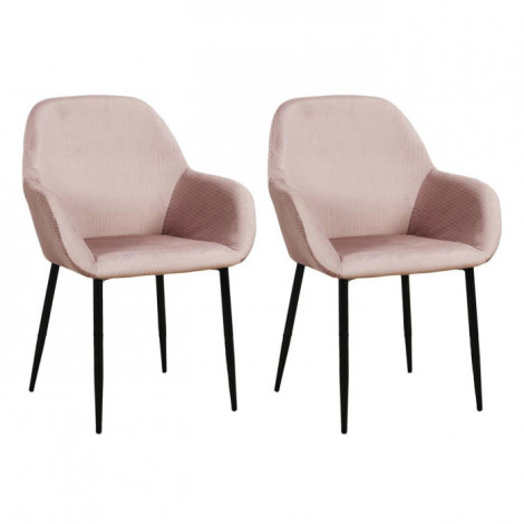 Lot de 2 Fauteuils Design "Giulia" 85cm Rose|Fauteuil / Chauffeuse|Paris Prix