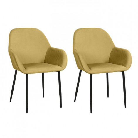 Lot de 2 Fauteuils Design "Giulia" 85cm Jaune|Fauteuil / Chauffeuse|Paris Prix