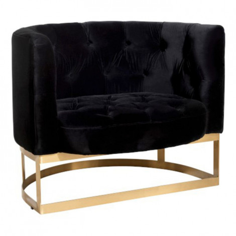 Fauteuil en Velours "Wilson" 90cm Anthracite & Or|Fauteuil / Chauffeuse|Paris Prix