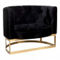 Fauteuil en Velours "Wilson" 90cm Anthracite & Or|Fauteuil / Chauffeuse|Paris Prix