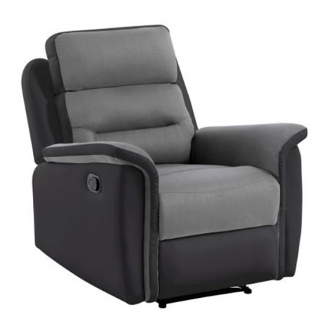 Fauteuil de Relaxation "Kato" 100cm Noir & Gris|Fauteuil / Chauffeuse|Paris Prix