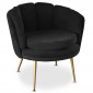 Fauteuil Arrondi en Velours "Dabren" 80cm Noir|Fauteuil / Chauffeuse|Paris Prix