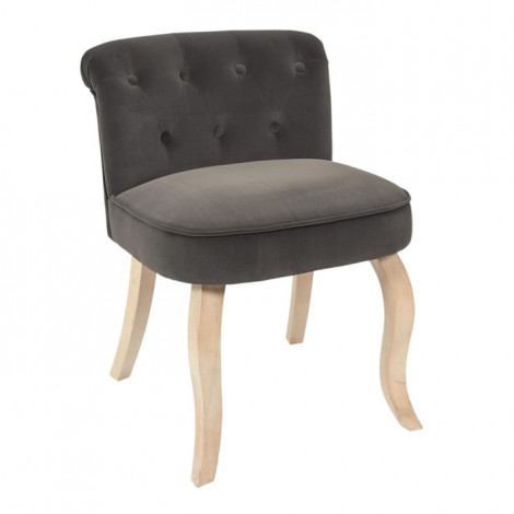 Fauteuil en Velours Design "Eleonor" 68cm Gris|Fauteuil / Chauffeuse|Paris Prix