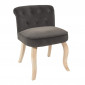 Fauteuil en Velours Design "Eleonor" 68cm Gris|Fauteuil / Chauffeuse|Paris Prix
