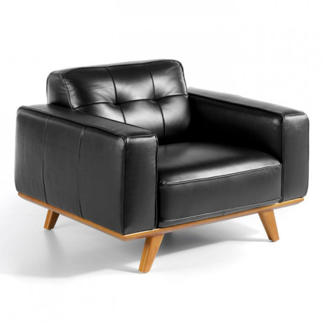 Fauteuil Design en Cuir "Ciudad" 112cm Chocolat|Fauteuil / Chauffeuse|Paris Prix