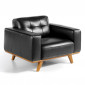 Fauteuil Design en Cuir "Ciudad" 112cm Chocolat|Fauteuil / Chauffeuse|Paris Prix