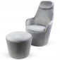 Fauteuil & Repose-Pieds "Gondal" 99cm Argent|Fauteuil / Chauffeuse|Paris Prix