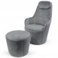 Fauteuil & Repose-Pieds "Gondal" 99cm Gris|Fauteuil / Chauffeuse|Paris Prix