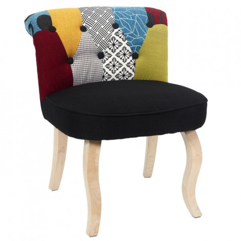 Fauteuil Patchwork Design "Eleonor" 68cm Multicolore|Fauteuil / Chauffeuse|Paris Prix