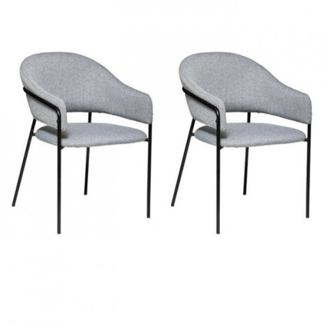 Lot de 2 Fauteuils Design "Siron" 81cm Gris Galet|Fauteuil / Chauffeuse|Paris Prix