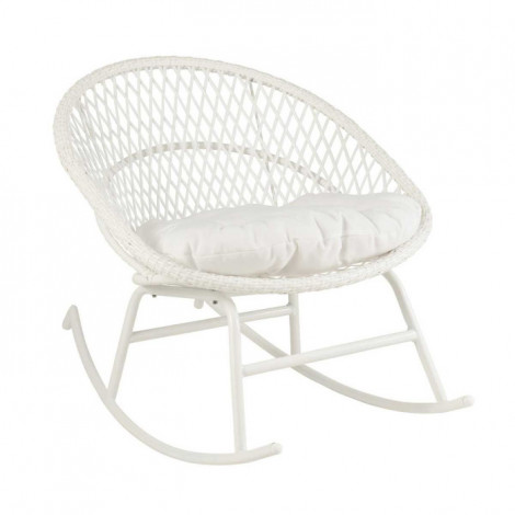 Fauteuil à Bascule Design "Zayo" 107cm Blanc|Fauteuil / Chauffeuse|Paris Prix