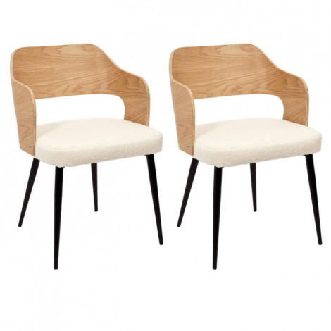 Lot de 2 Fauteuils Scandinaves "Loki" 76cm Blanc|Fauteuil / Chauffeuse|Paris Prix