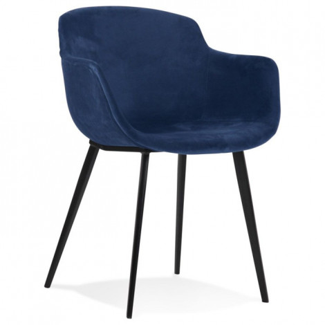 Fauteuil Design en Velours "Javier" 80cm Bleu|Fauteuil / Chauffeuse|Paris Prix
