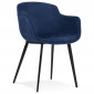 Fauteuil Design en Velours "Javier" 80cm Bleu|Fauteuil / Chauffeuse|Paris Prix