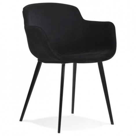 Fauteuil Design en Velours "Javier" 80cm Noir|Fauteuil / Chauffeuse|Paris Prix