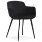 Fauteuil Design en Velours "Javier" 80cm Noir|Fauteuil / Chauffeuse|Paris Prix