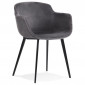 Fauteuil Design en Velours "Javier" 80cm Gris|Fauteuil / Chauffeuse|Paris Prix