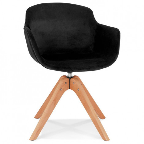Fauteuil Design "Laurie" 80cm Noir & Naturel|Fauteuil / Chauffeuse|Paris Prix