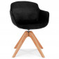 Fauteuil Design "Laurie" 80cm Noir & Naturel|Fauteuil / Chauffeuse|Paris Prix