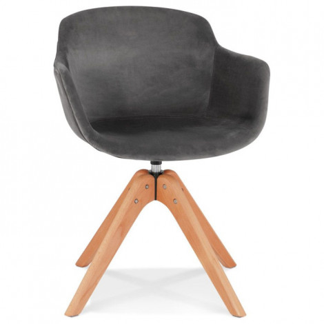 Fauteuil Design "Laurie" 80cm Gris & Naturel|Fauteuil / Chauffeuse|Paris Prix