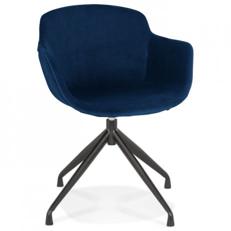 Fauteuil Design en Velours "Loana" 80cm Bleu|Fauteuil / Chauffeuse|Paris Prix