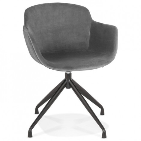 Fauteuil Design en Velours "Loana" 80cm Gris|Fauteuil / Chauffeuse|Paris Prix