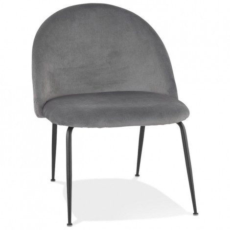 Fauteuil Design en Velours "Talia" 83cm Gris Clair|Fauteuil / Chauffeuse|Paris Prix