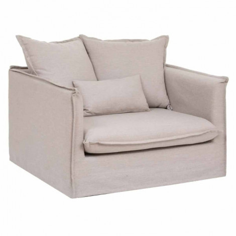 Fauteuil XL "Odilon" 117cm Beige Lin|Fauteuil / Chauffeuse|Paris Prix