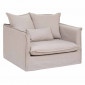Fauteuil XL "Odilon" 117cm Beige Lin|Fauteuil / Chauffeuse|Paris Prix
