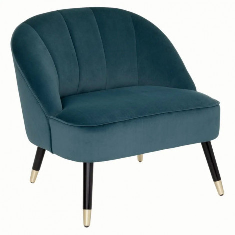 Fauteuil Velours Design "Naova" 78cm Bleu Canard|Fauteuil / Chauffeuse|Paris Prix