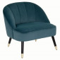 Fauteuil Velours Design "Naova" 78cm Bleu Canard|Fauteuil / Chauffeuse|Paris Prix