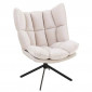 Fauteuil Relax sur Pied "Coussin" 92cm Beige|Fauteuil / Chauffeuse|Paris Prix