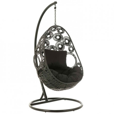 Fauteuil Suspendu & Coussin "Bula" 197cm Noir|Fauteuil / Chauffeuse|Paris Prix