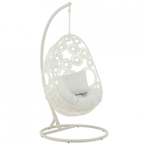 Fauteuil Suspendu & Coussin "Bula" 197cm Blanc|Fauteuil / Chauffeuse|Paris Prix