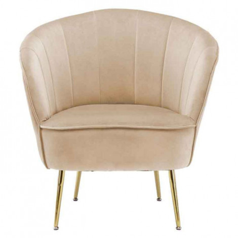 Fauteuil Design en Velours "Poola" 78cm Crème|Fauteuil / Chauffeuse|Paris Prix