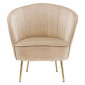 Fauteuil Design en Velours "Poola" 78cm Crème|Fauteuil / Chauffeuse|Paris Prix