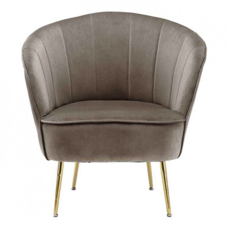 Fauteuil Design en Velours "Poola" 78cm Taupe|Fauteuil / Chauffeuse|Paris Prix