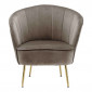 Fauteuil Design en Velours "Poola" 78cm Taupe|Fauteuil / Chauffeuse|Paris Prix