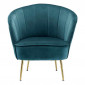Fauteuil Design en Velours "Poola" 78cm Bleu|Fauteuil / Chauffeuse|Paris Prix