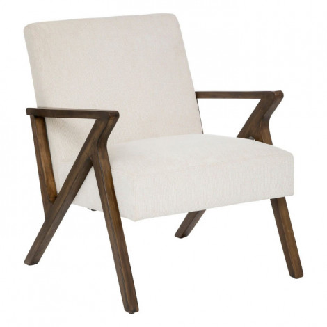 Fauteuil Design "Orac" 81cm Ivoire & Marron|Fauteuil / Chauffeuse|Paris Prix
